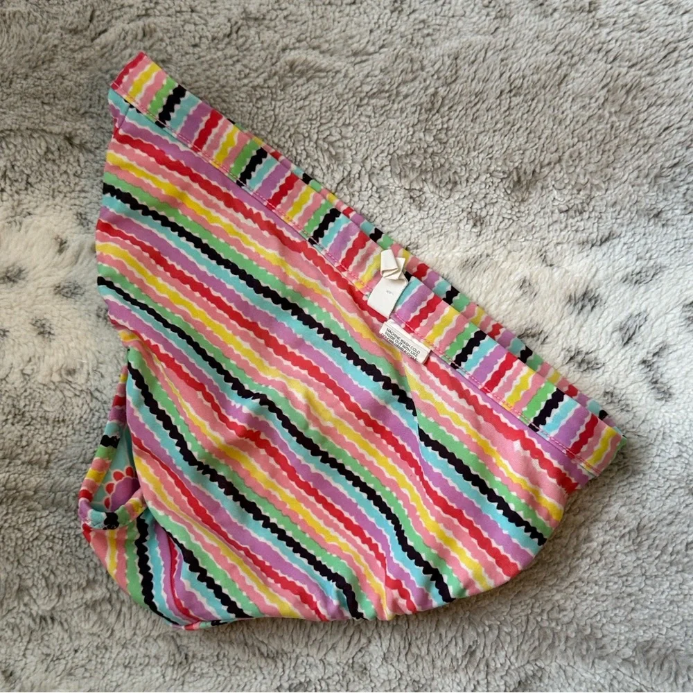 Hanna Andersson reversible bikini girls 5 tropical floral rainbow stripes beach
